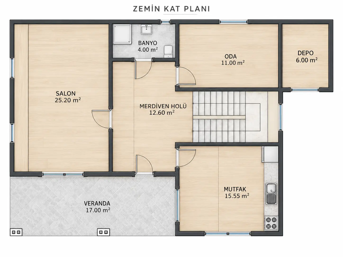 SMART 160 zemin kat konsept planı