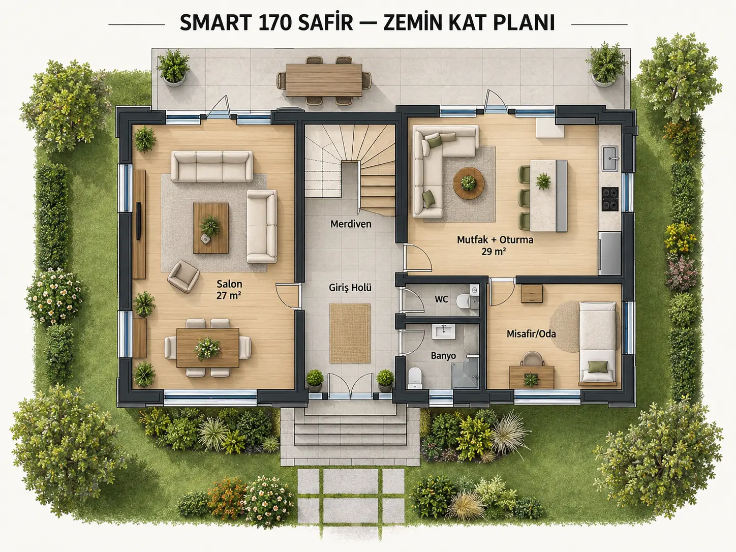 SMART 170 zemin kat konsept planı