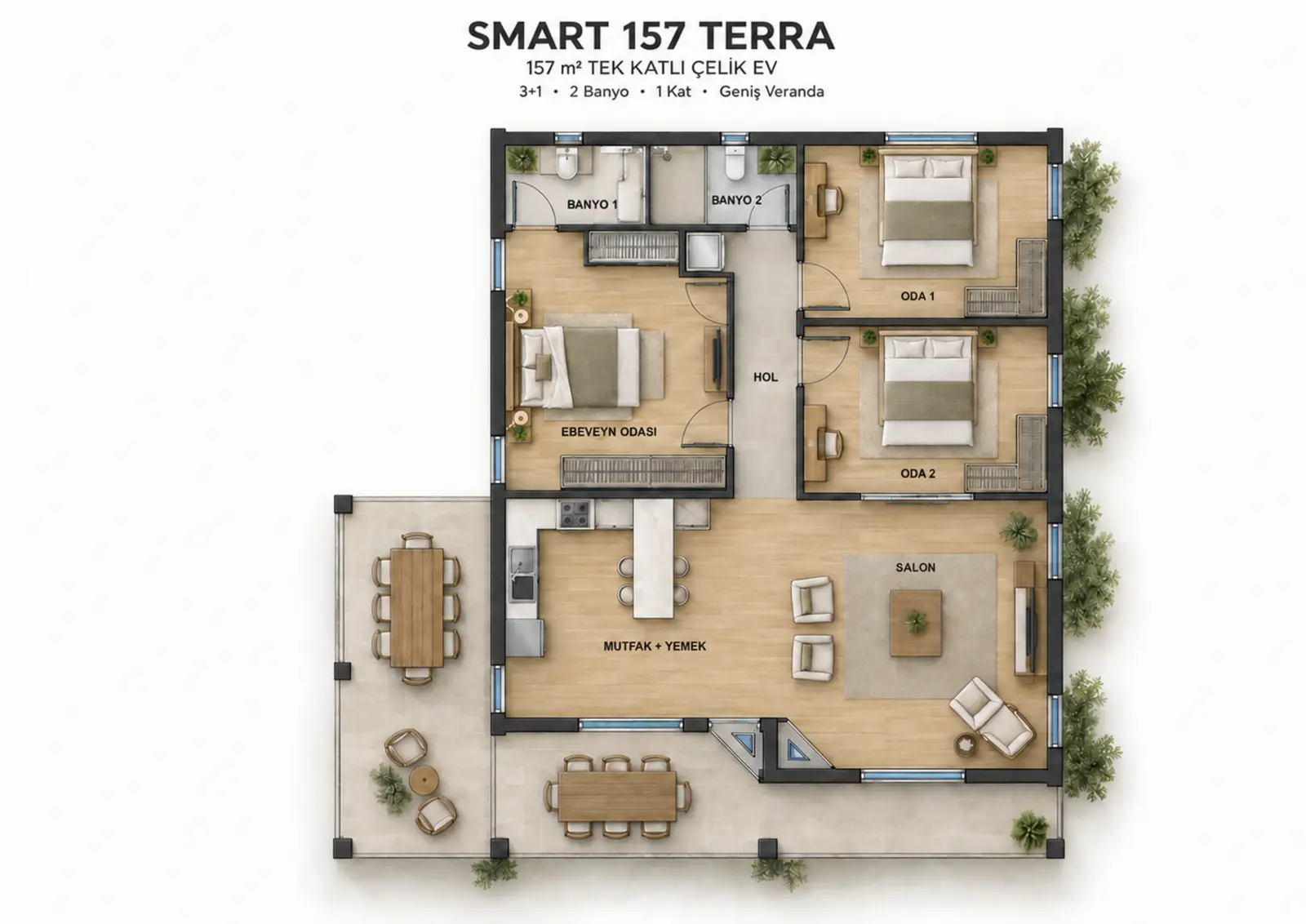 SMART 157 konsept kat planı
