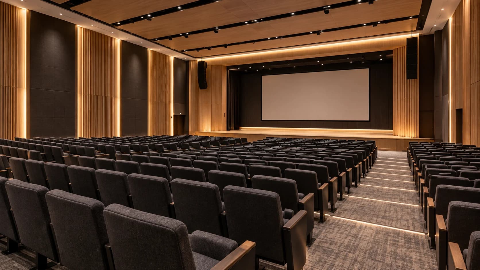 Konferenzsaal mit akustischen Oberflächen als Konzept