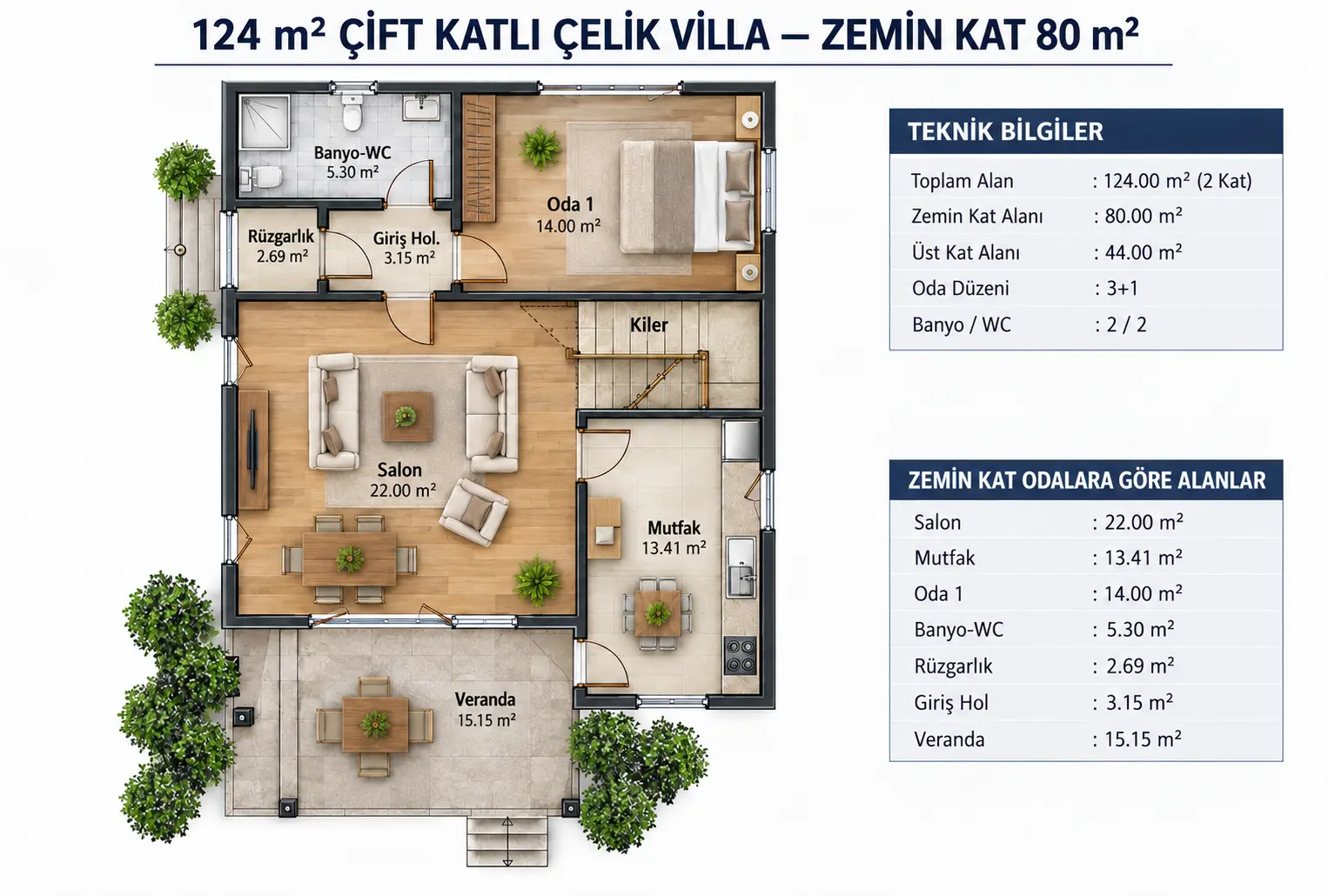 SMART 124 LÜKS VİLLA floor plan 1