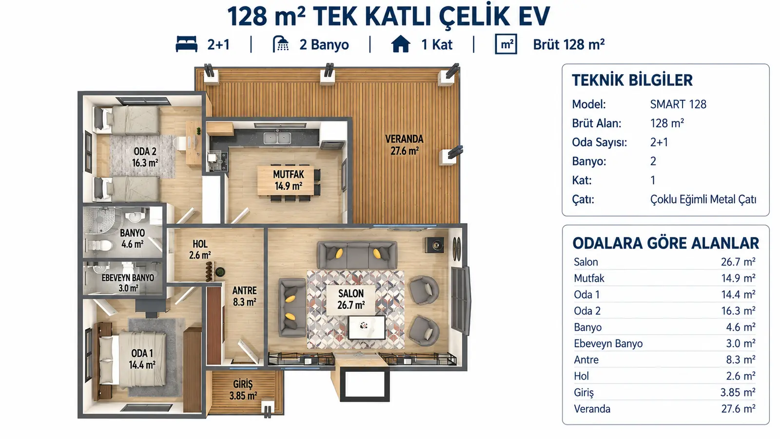 SMART 128 STONE floor plan 1